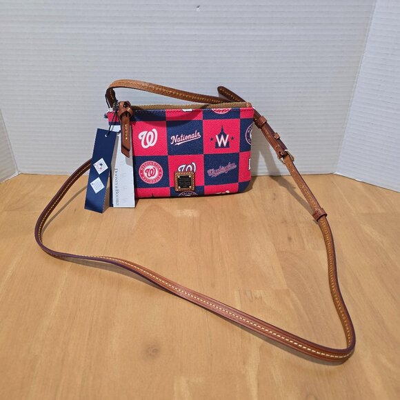 Dooney & Bourke Washington Nationals MLB Zip Top Crossbody Purse Red Blue NWT